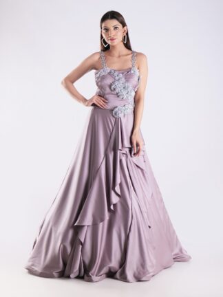 Cocktail Lavender Indowestern Gown