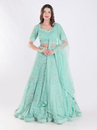 Beautiful Mint Green Bridal Lehenga Set